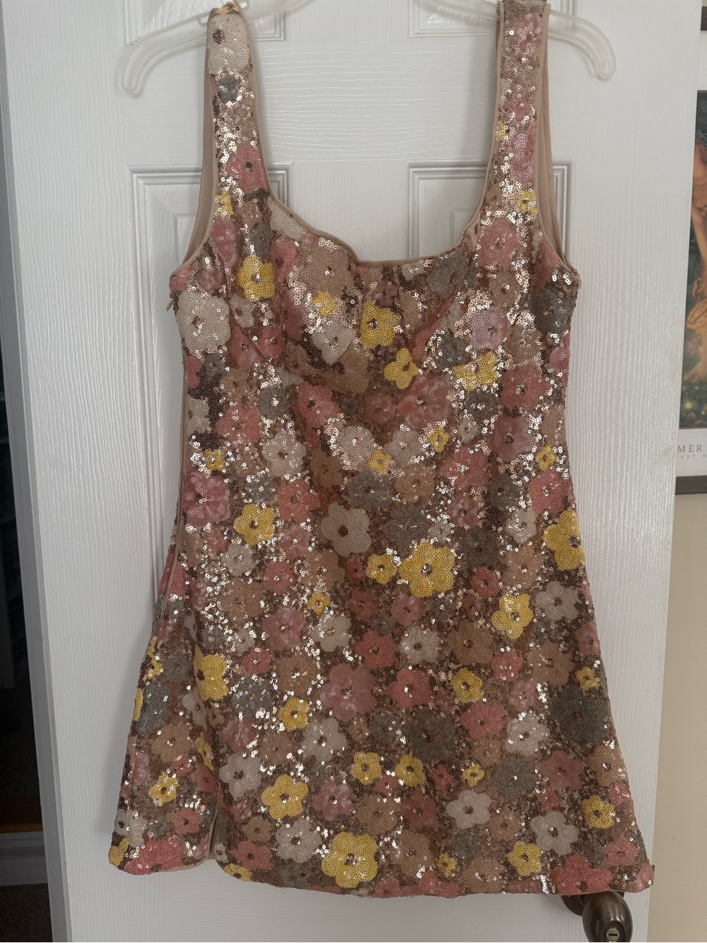 Cider Pink, Yellow & Cream Sequin Floral Top